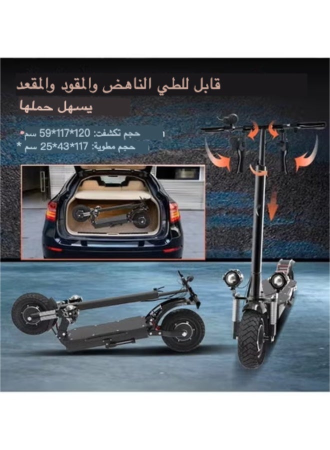 أجوسوس سكوتر كهربائي AJOOSOS X700، بسرعة 75 كم/س ومسافة طويلة تصل إلى 70 كم، بمحرك مزدوج 60 فولت 3200 واط، سكوتر كهربائي قابل للطي للبالغين - Image 3